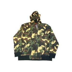 True Religion Hoodie Mens 2XL Camo Military Comfort Walking Outdoor Full Zip